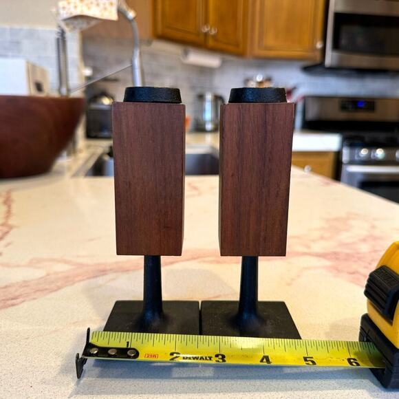 Random Industries Candleholder Danish teak and cast iron MCM vintage - Picture 6 of 12